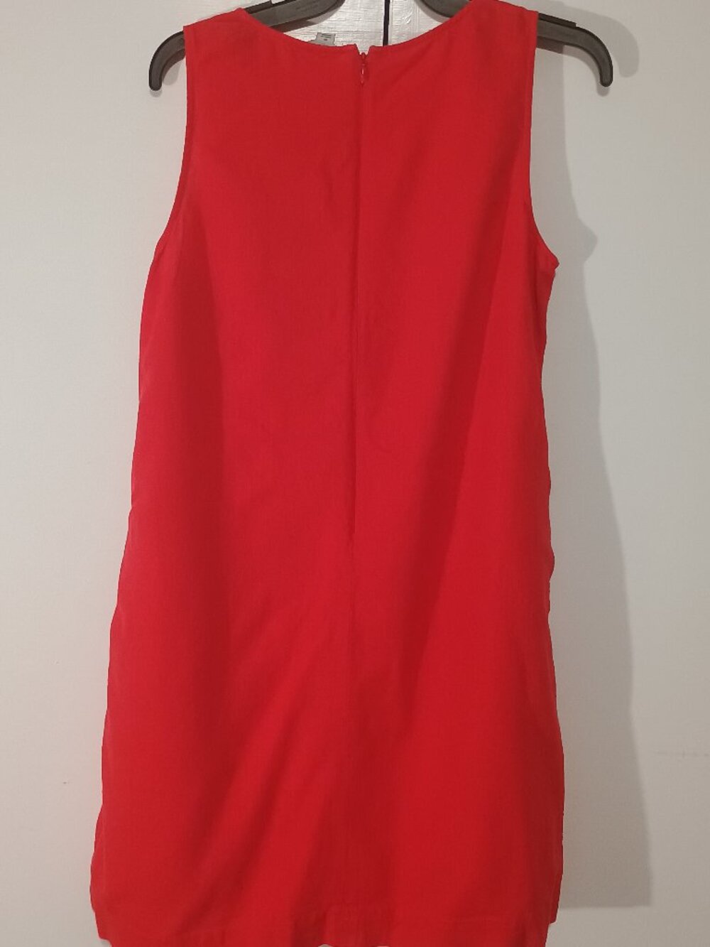 J.Crew Size 6 Red Linen Blend Sleeveless Shift Dress with Pockets - Picture 3 of 7